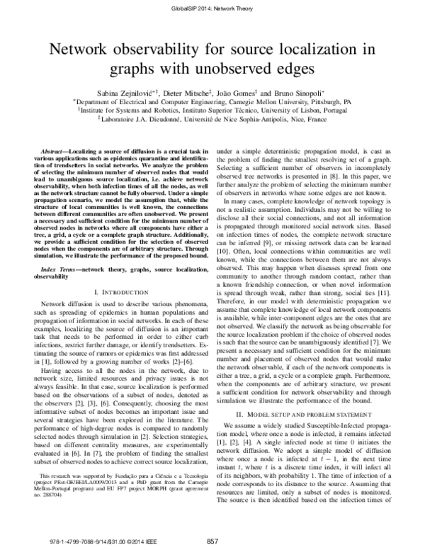 (PDF) Network observability for source localization in graphs with ...