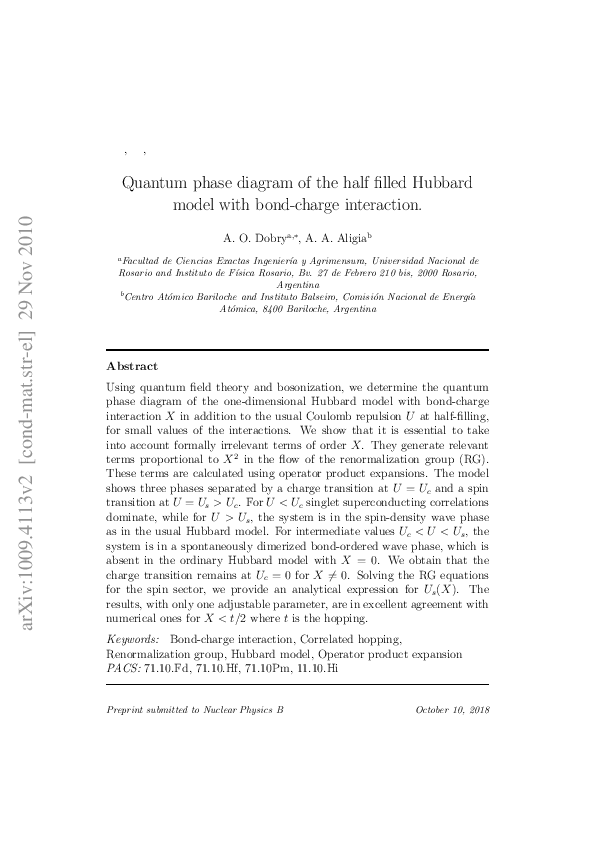 (PDF) Quantum phase diagram of the half filled Hubbard model with bond ...
