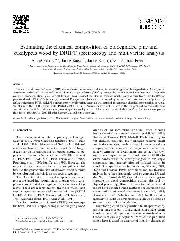 (PDF) Estimating the chemical composition of biodegraded pine and ...