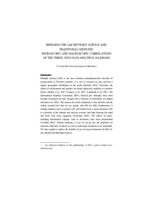 (PDF) Bridging the Gap Between Science and Traditional Medicine ...