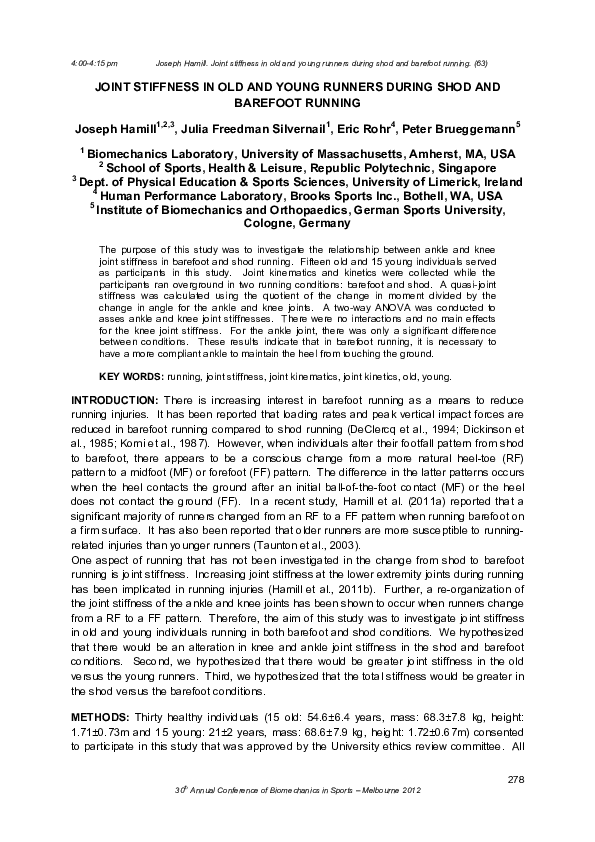 (PDF) Joint Stiffness in Old and Young Runners During Shod and Barefoot ...