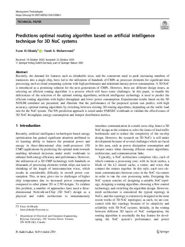 (PDF) Predictions optimal routing algorithm based on artificial ...