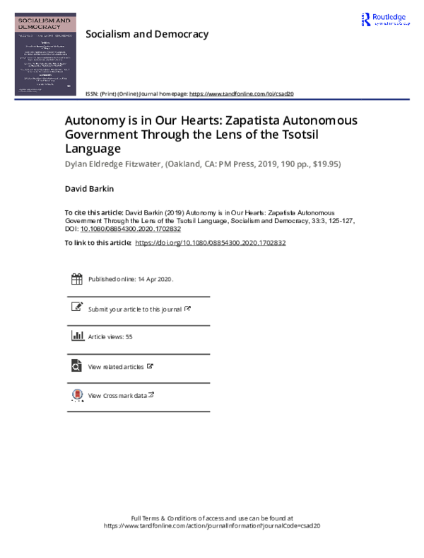 (PDF) Autonomy is in Our Hearts: Zapatista Autonomous Government ...