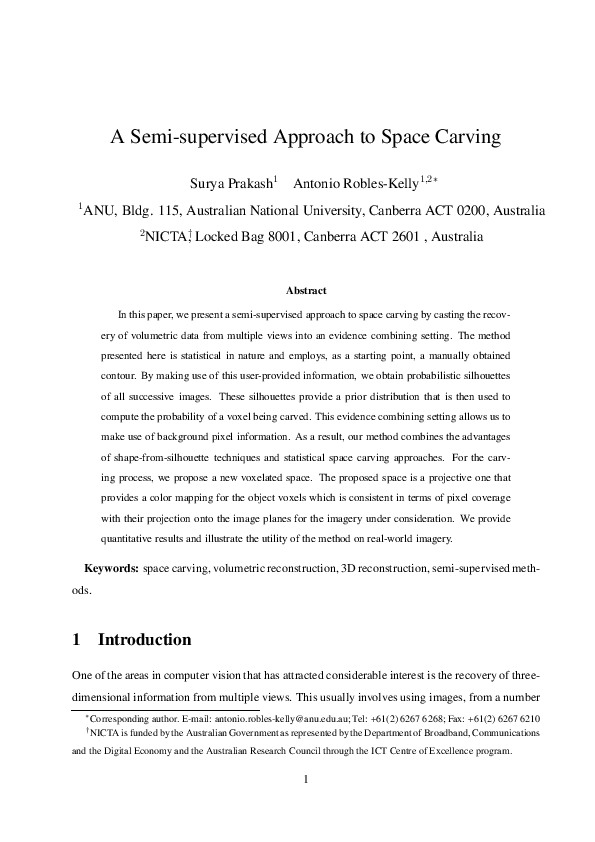 (PDF) A semisupervised approach to space carving | T surya Prakash ...