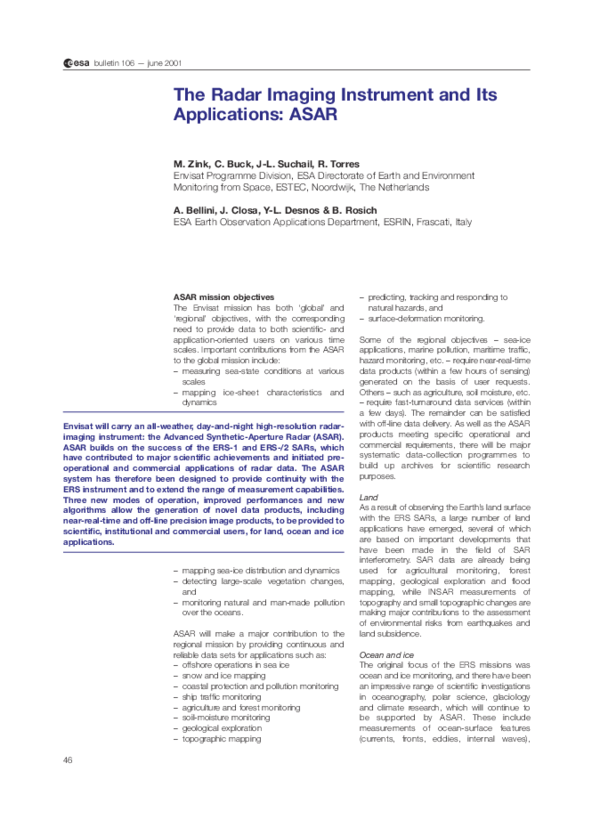 (PDF) The radar imaging instrument and its applications: ASAR