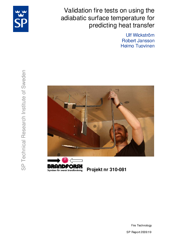 (PDF) Validation fire tests on using the adiabatic surface temperature ...