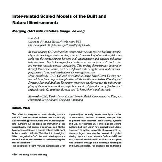 (PDF) Inter-related Scaled Models of the Built and Natural Environment ...