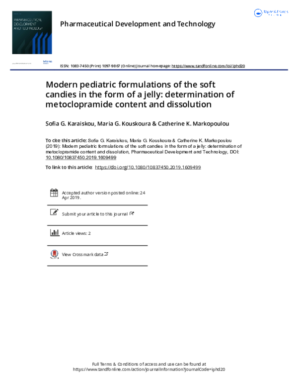 (PDF) Modern pediatric formulations of the soft candies in the form of ...