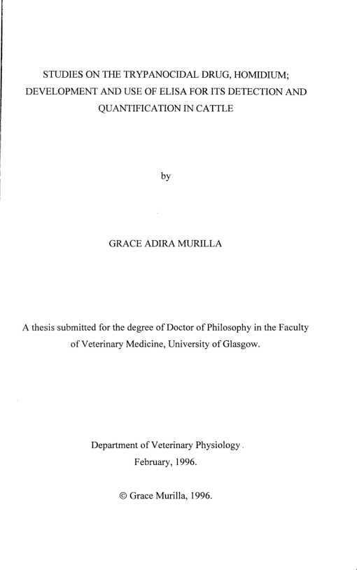 (PDF) Studies on the trypanocidal drug, homidium : development and use ...