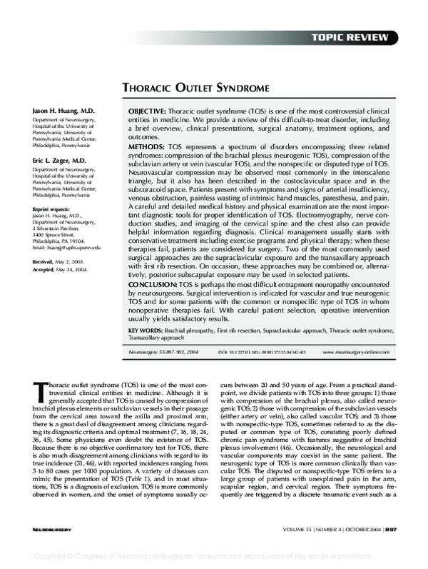 (PDF) Thoracic Outlet Syndrome
