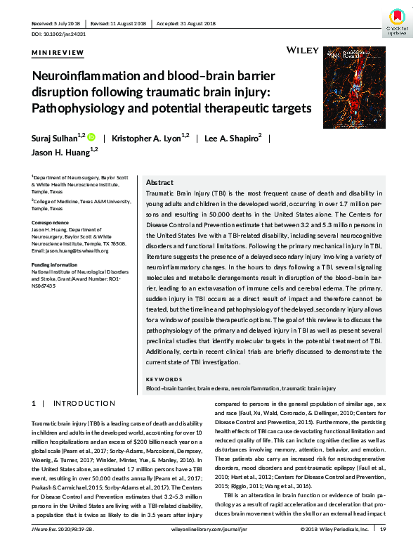 (PDF) Neuroinflammation and blood-brain barrier disruption following ...