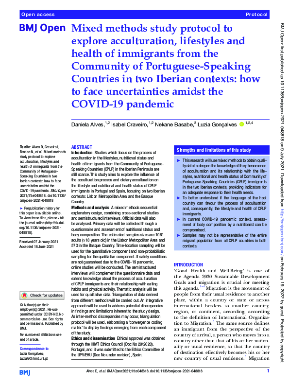 (PDF) Mixed methods study protocol to explore acculturation, lifestyles ...