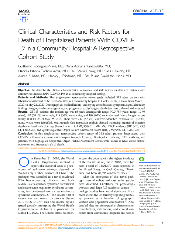 (PDF) Clinical Characteristics and Risk Factors for Death of ...