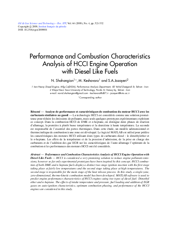 (PDF) Performance and Combustion Characteristics Analysis of HCCI ...