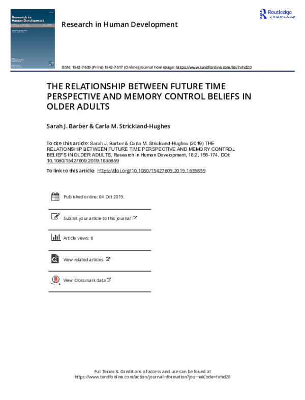 (PDF) Relationship Between the Future Time Perspectives and Perceptions ...