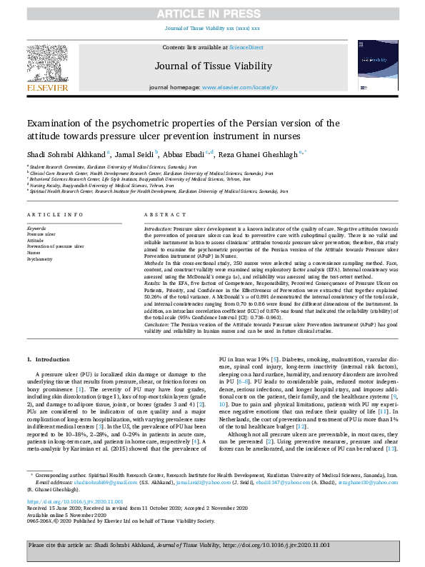 (PDF) Examination of the psychometric properties of the Perceived ...