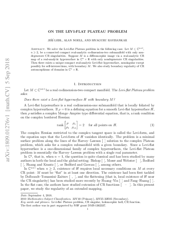 (PDF) On the Levi-flat Plateau problem