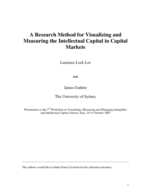 (PDF) A Research Method for Visualizing and Measuring the Intellectual ...