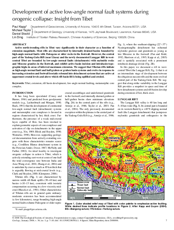 (PDF) Development of active low-angle normal fault systems during ...
