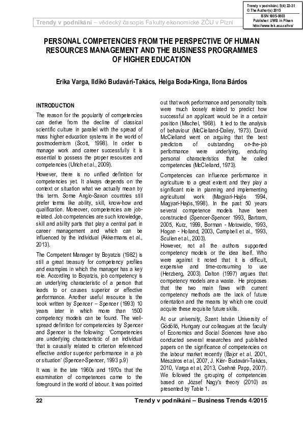 (PDF) Personal competencies from the perspective of human resource ...