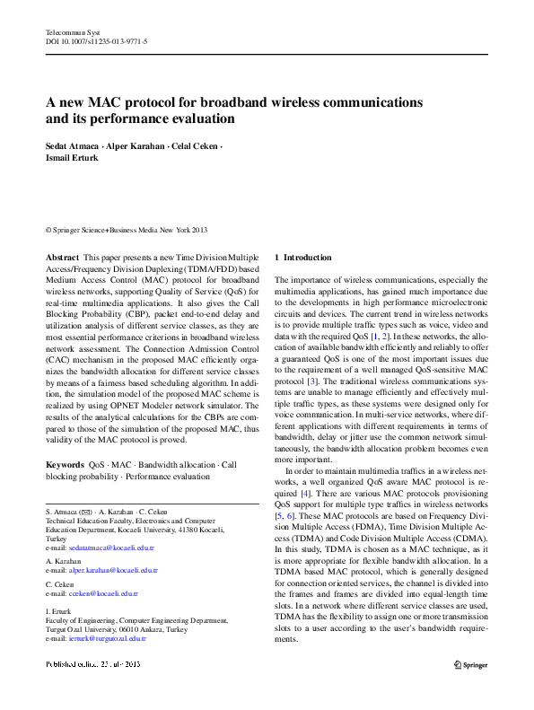 (PDF) A new MAC protocol for broadband wireless communications and its ...
