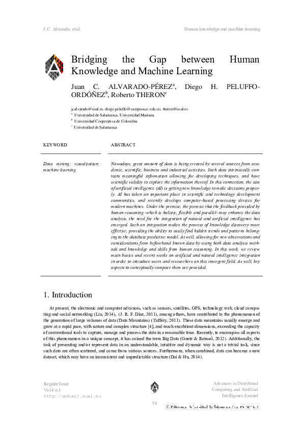 (PDF) Bridging the gap between human knowledge and machine learning