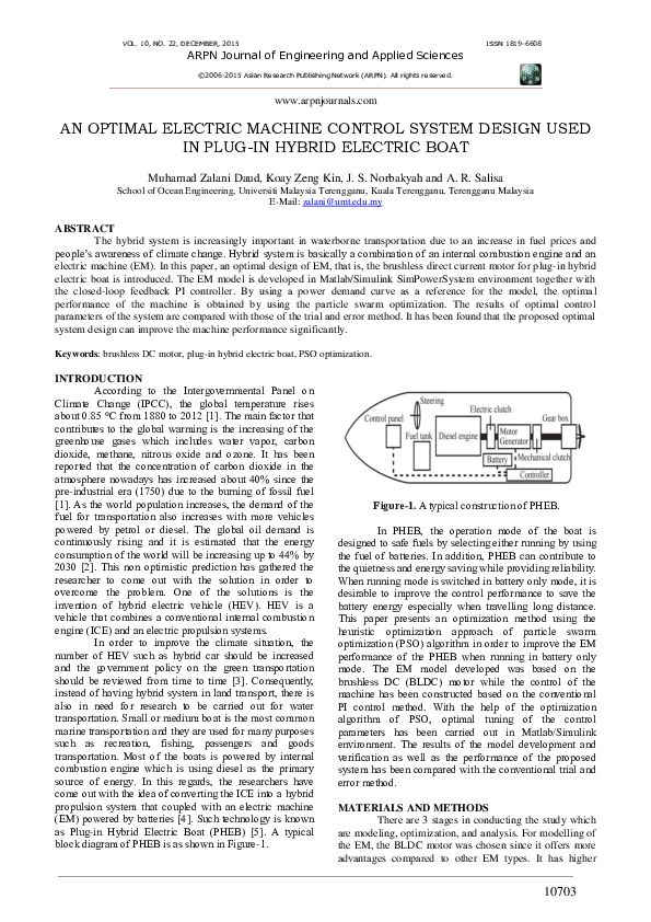 (PDF) An Optimal Electric Machine Control System Design Used in PlugIn