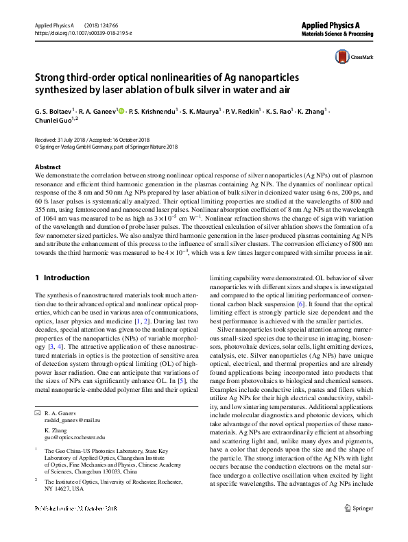 (PDF) Strong third-order optical nonlinearities of Ag nanoparticles ...