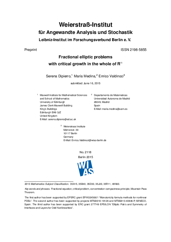 (PDF) Fractional Elliptic Problems with Critical Growth in the Whole of ℝn