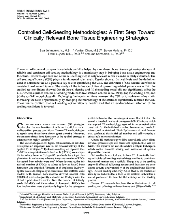 (PDF) Controlled Cell-Seeding Methodologies: A First Step Toward ...