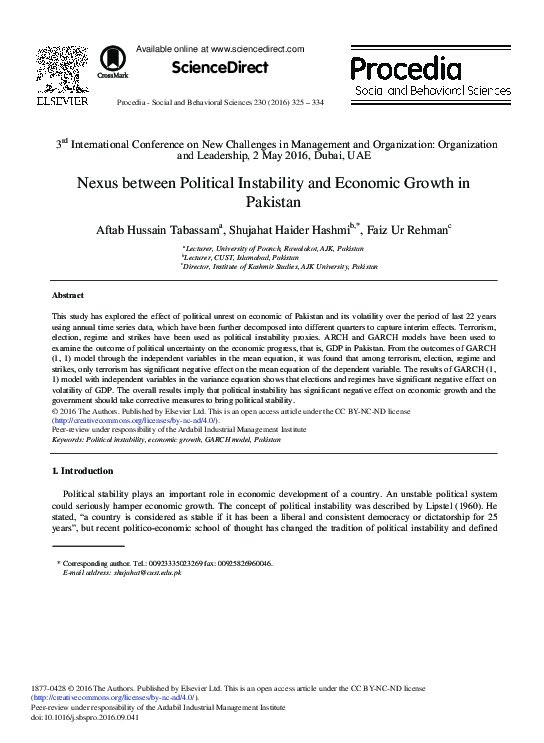 (PDF) Nexus between Political Instability and Economic Growth in Pakistan