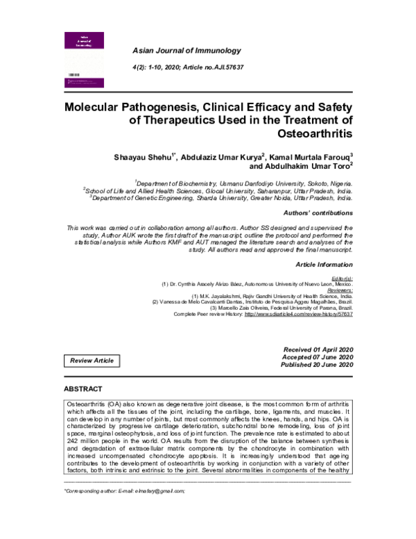(PDF) Molecular Pathogenesis, Clinical Efficacy and Safety of ...