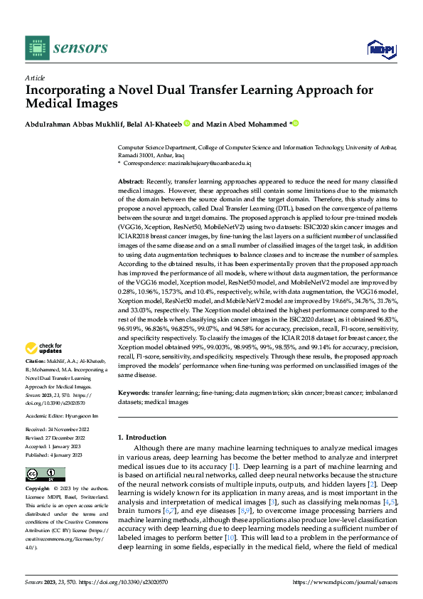 (PDF) Incorporating a Novel Dual Transfer Learning Approach for Medical ...