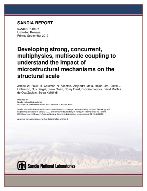 (PDF) Developing strong concurrent multiphysics multiscale coupling to ...