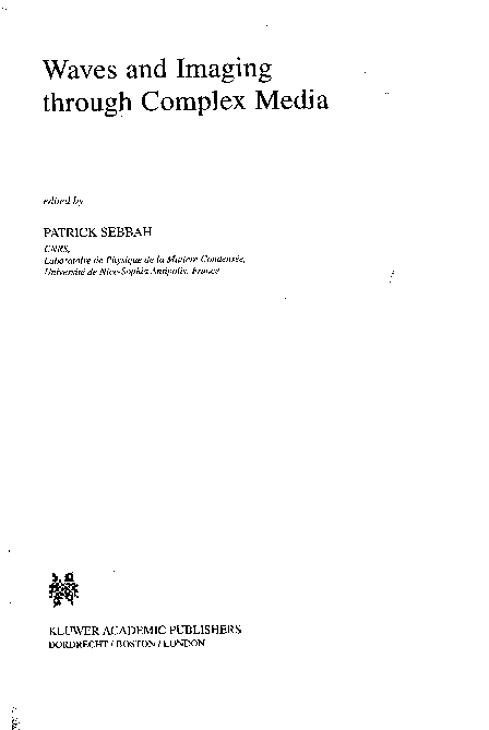 (PDF) Waves and Imaging through Complex Media