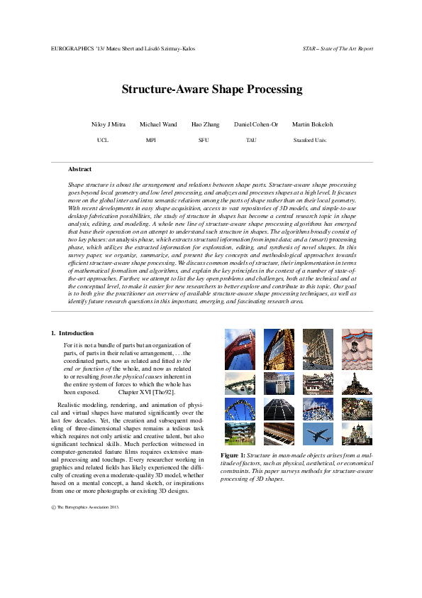 (PDF) Structure-aware shape processing