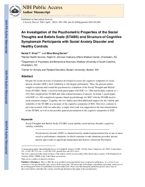 (PDF) An investigation of the psychometric properties of the Social ...