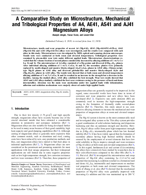 (PDF) A Comparative Study on Microstructure, Mechanical and ...