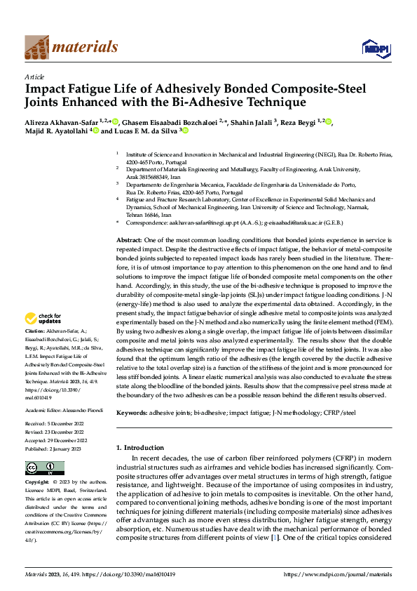 (PDF) Impact Fatigue Life of Adhesively Bonded Composite-Steel Joints ...