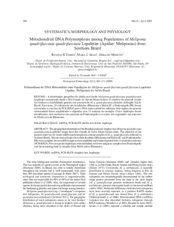(PDF) Mitochondrial DNA polymorphism among populations of ...