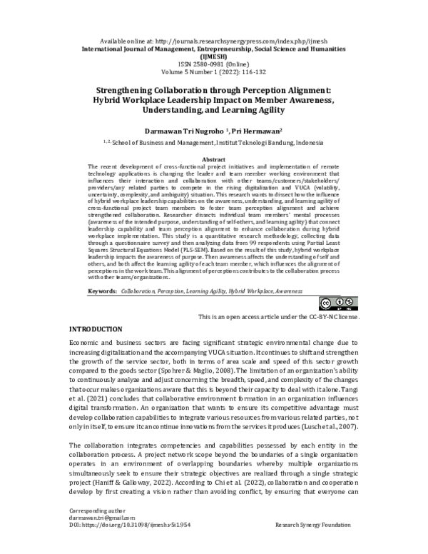 (PDF) Strengthening Collaboration through Perception Alignment: Hybrid ...