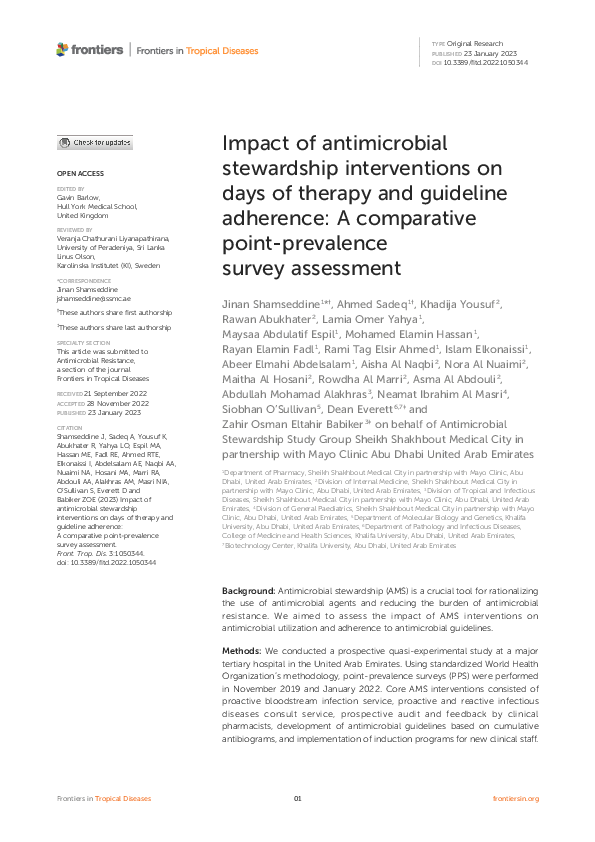 (PDF) Impact of antimicrobial stewardship interventions on days of ...