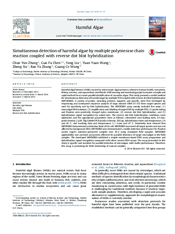 (PDF) Simultaneous detection of harmful algae by multiple polymerase ...