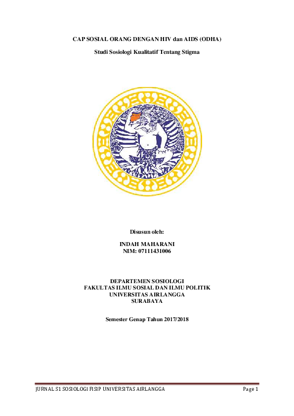 (PDF) CAP SOSIAL ORANG DENGAN HIV dan AIDS (ODHA) Studi Sosiologi ...