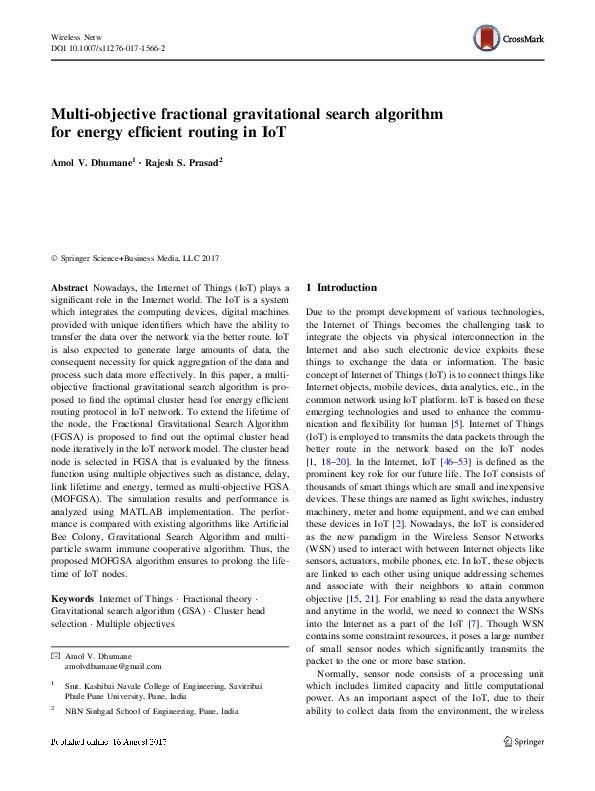 (PDF) Multi-objective fractional gravitational search algorithm for ...
