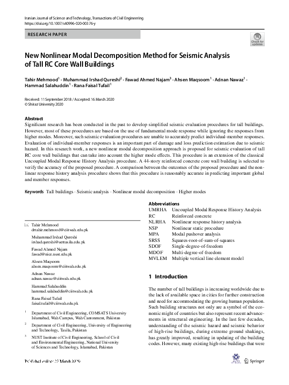 (PDF) New Nonlinear Modal Decomposition Method for Seismic Analysis of ...
