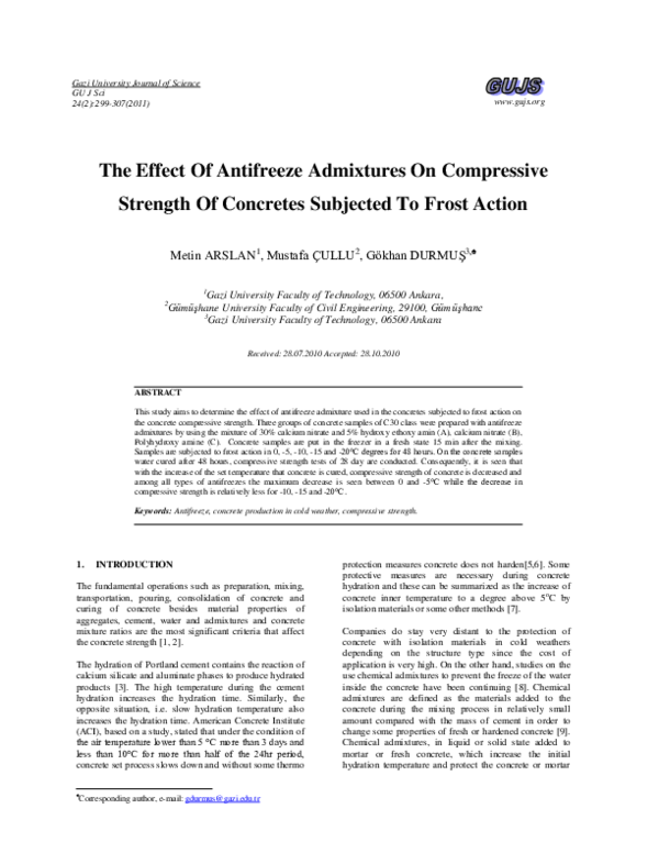 (PDF) The Effect Of Antifreeze Admixtures On Compressive Strength Of ...