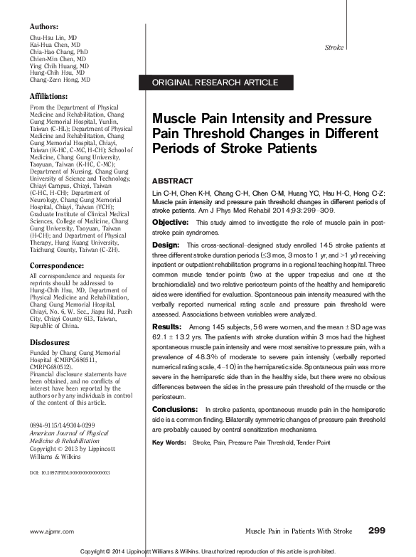 (PDF) Muscle Pain Intensity and Pressure Pain Threshold Changes in ...