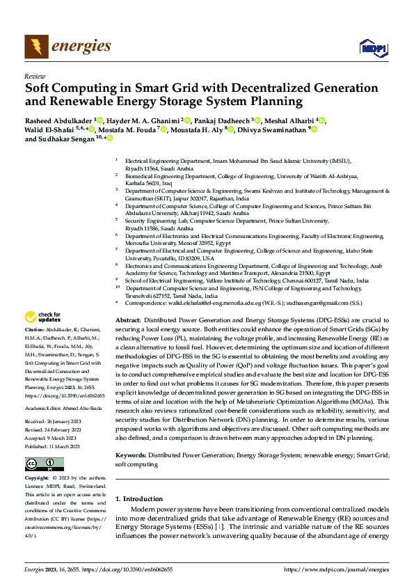 (PDF) Soft Computing in Smart Grid with Decentralized Generation and ...