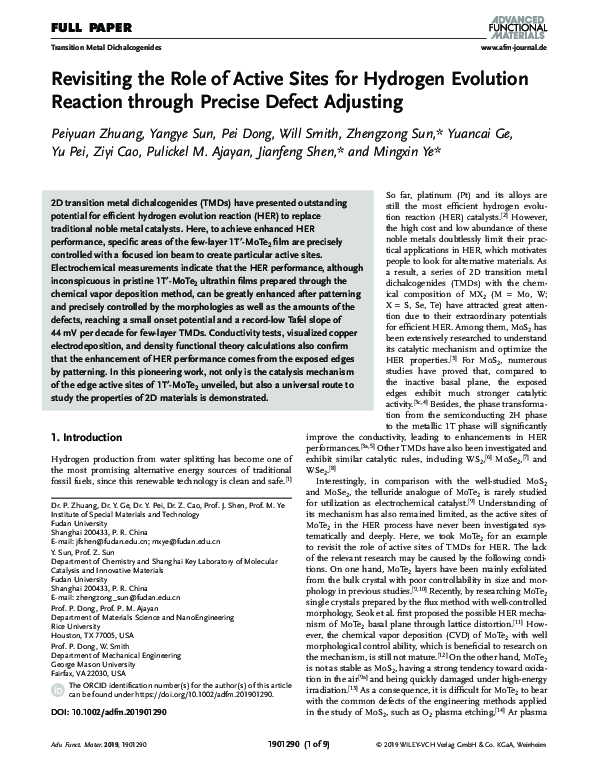 (PDF) Revisiting the Role of Active Sites for Hydrogen Evolution ...